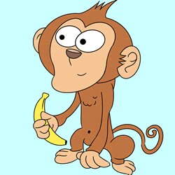 How to Draw a Monkey with a Banana Step by Step