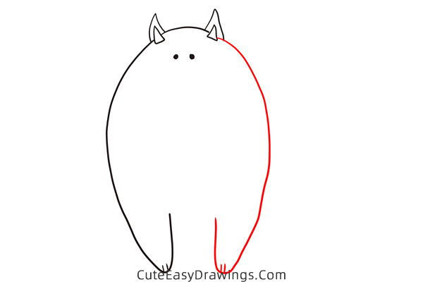 how to draw a fat cat - www.cuteeasydrawings.com