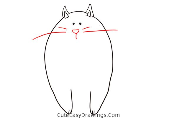 how to draw a fat cat - www.cuteeasydrawings.com