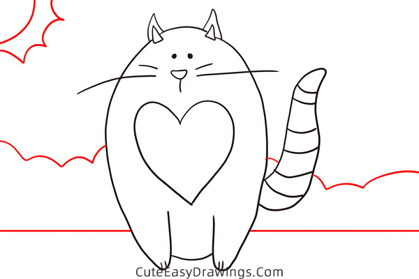 how to draw a fat cat - www.cuteeasydrawings.com