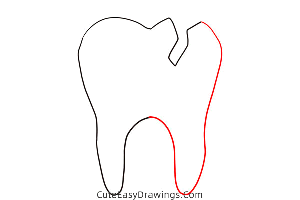 how to draw a tooth - www.cuteeasydrawings.com