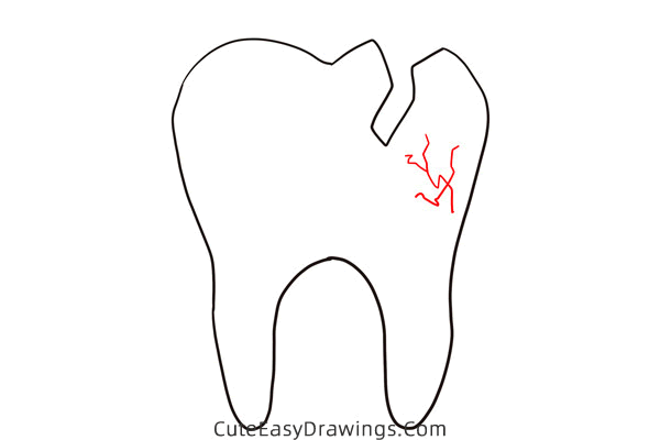 how to draw a tooth - www.cuteeasydrawings.com