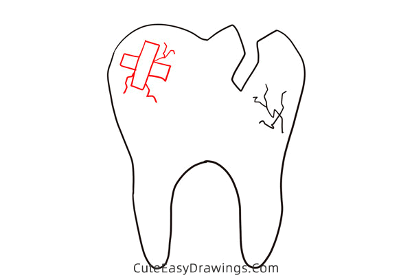 how to draw a tooth - www.cuteeasydrawings.com