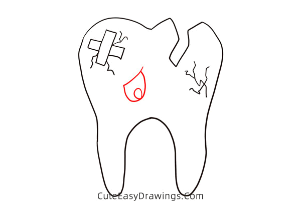 how to draw a tooth - www.cuteeasydrawings.com