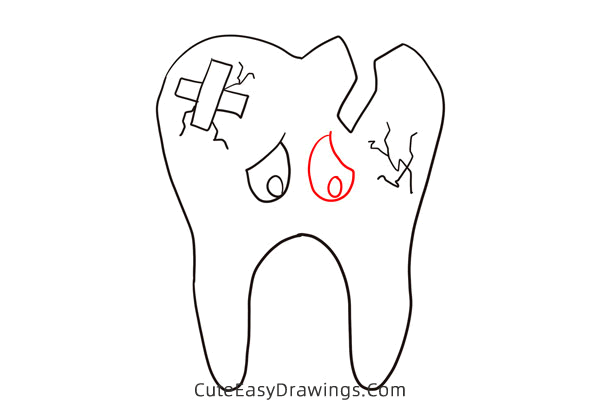 how to draw a tooth - www.cuteeasydrawings.com