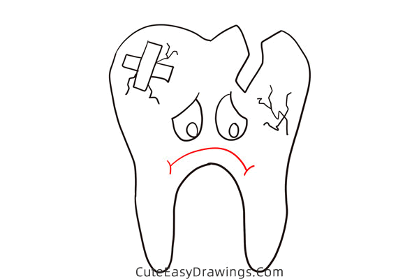 how to draw a tooth - www.cuteeasydrawings.com