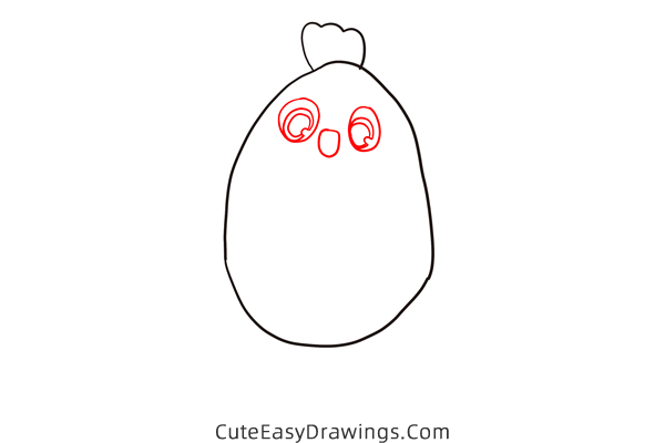 how to draw a hen easy - www.cuteeasydrawings.com