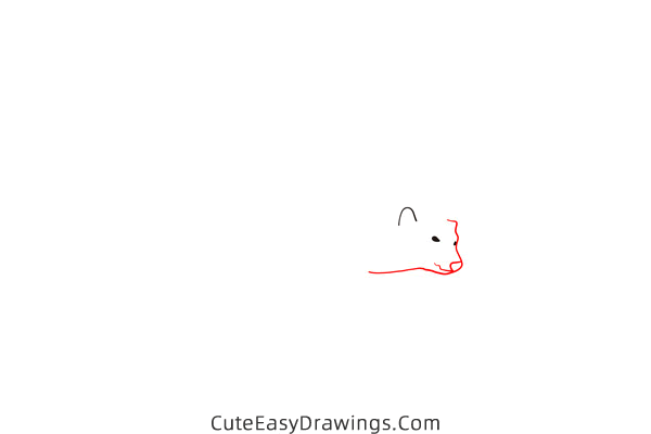 how to draw a polar bear walking - www.cuteeasydrawings.com