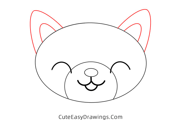 how to draw a cat face - www.cuteeasydrawings.com