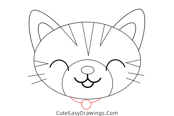 how to draw a cat face - www.cuteeasydrawings.com