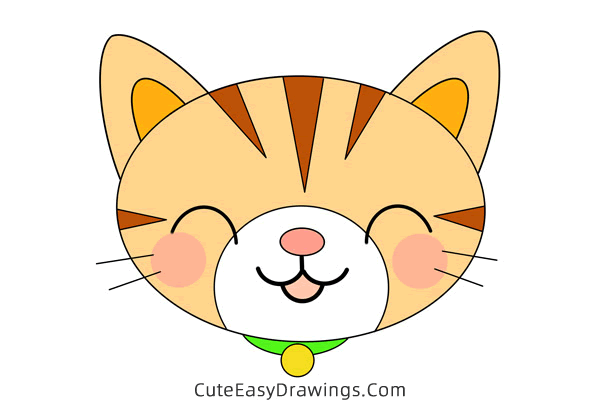 how to draw a cat face - www.cuteeasydrawings.com