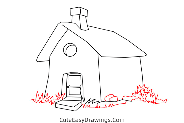 how to draw a cabin easy - www.cuteeasydrawings.com