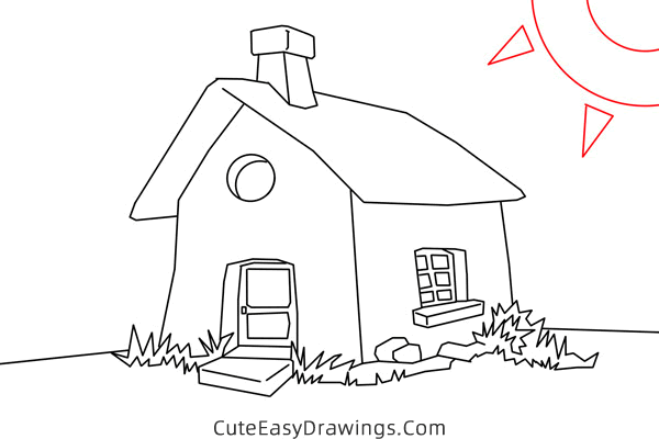 how to draw a cabin easy - www.cuteeasydrawings.com