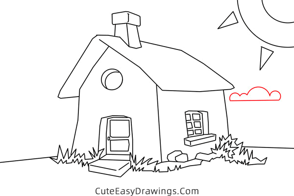 how to draw a cabin easy - www.cuteeasydrawings.com