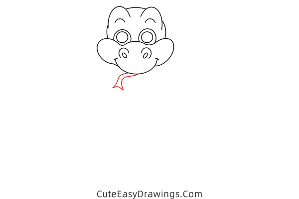 how to draw a cute snake - www.cuteeasydrawings.com