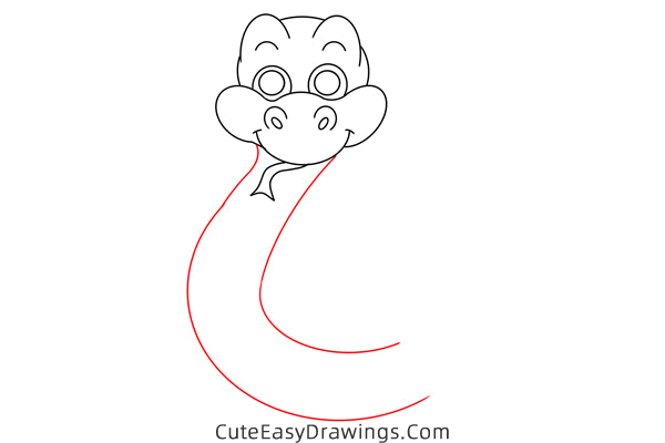 how to draw a cute snake - www.cuteeasydrawings.com