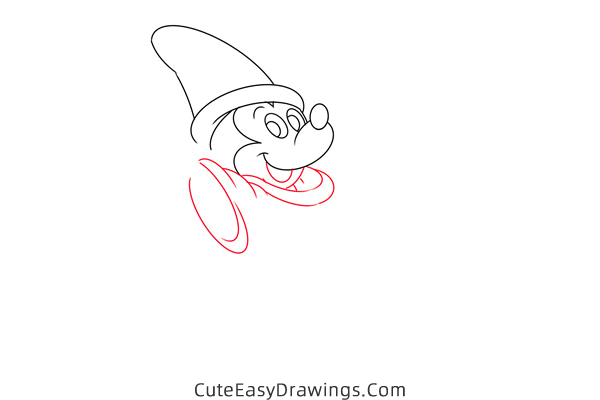 how to draw mickey mouse from fantasia - www.cuteeasydrawings.com