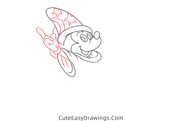 how to draw mickey mouse from fantasia - www.cuteeasydrawings.com