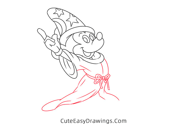 how to draw mickey mouse from fantasia - www.cuteeasydrawings.com