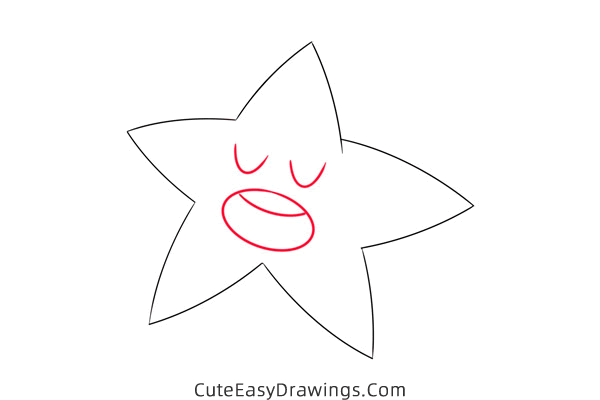 how to draw a starfish - www.cuteeasydrawings.com