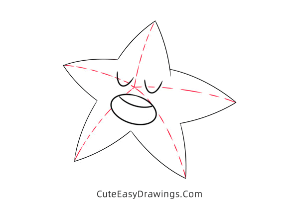 how to draw a starfish - www.cuteeasydrawings.com