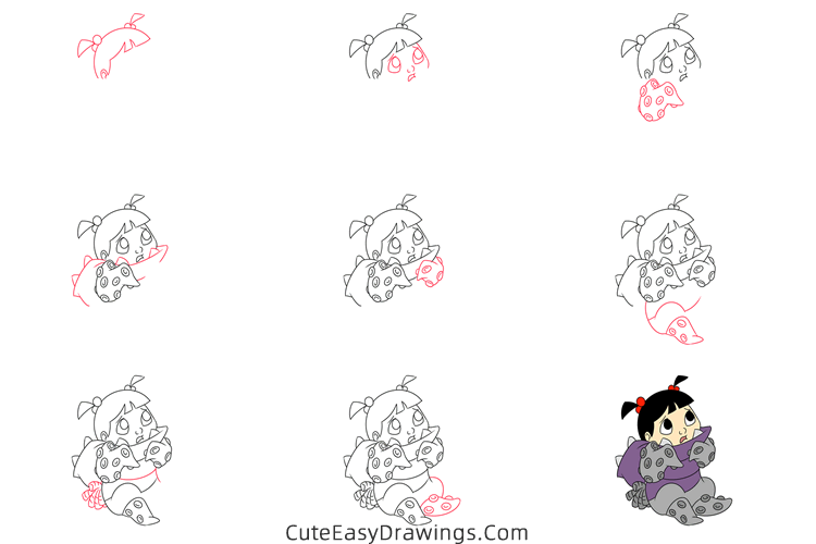 how to draw boo from monsters inc - www.cuteeasydrawings.com