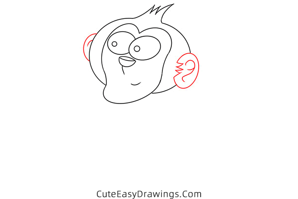 how to draw a monkey with a banana - www.cuteeasydrawings.com