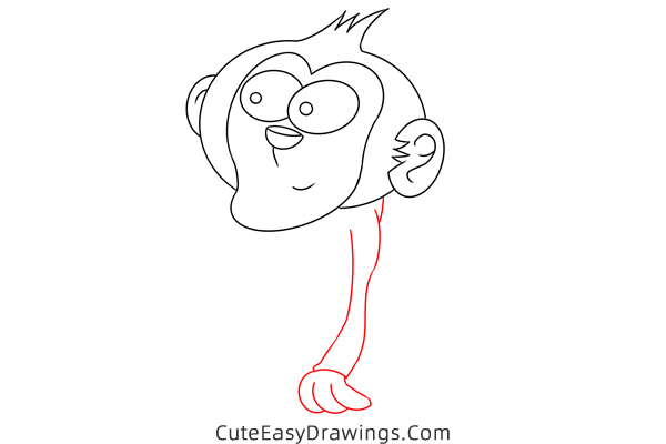 how to draw a monkey with a banana - www.cuteeasydrawings.com