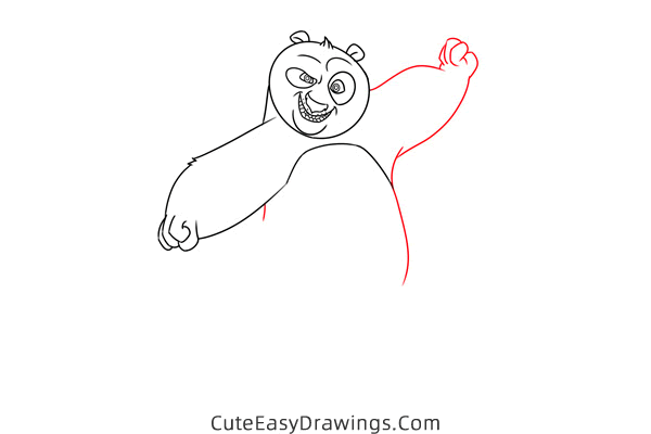 how to draw po from kung fu panda - www.cuteeasydrawings.com