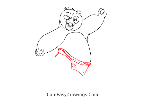 how to draw po from kung fu panda - www.cuteeasydrawings.com