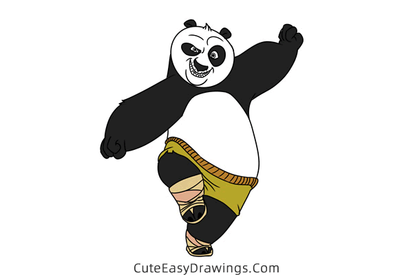 how to draw po from kung fu panda - www.cuteeasydrawings.com