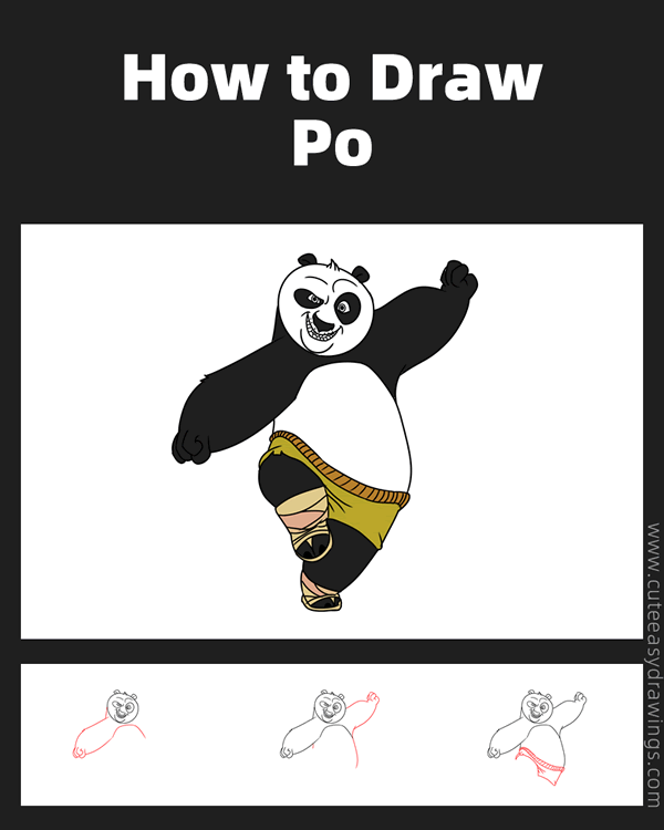 how to draw po from kung fu panda - www.cuteeasydrawings.com