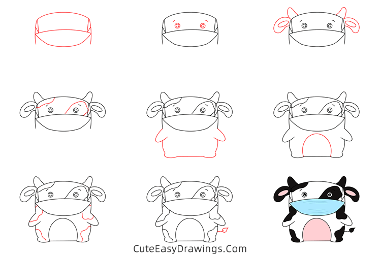 how to draw a cow easy - www.cuteeasydrawings.com