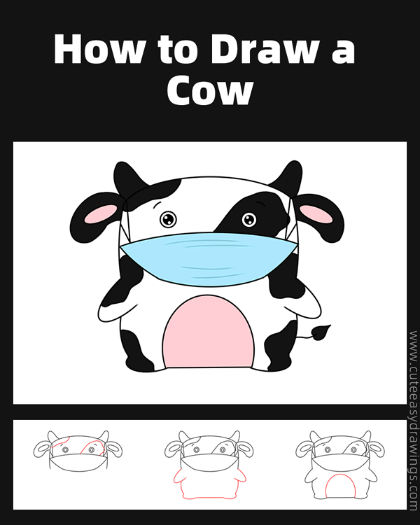 how to draw a cow easy - www.cuteeasydrawings.com