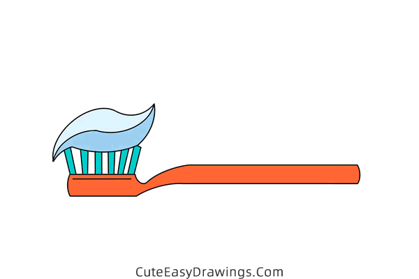 how to draw a toothbrush - www.cuteeasydrawings.com