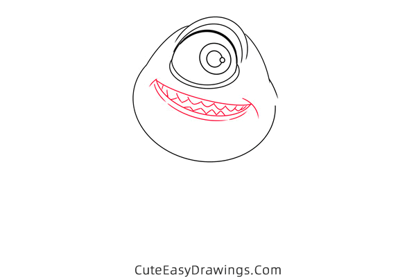 how to draw mike wazowski - www.cuteeasydrawings.com