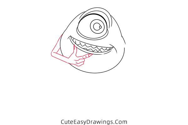 how to draw mike wazowski - www.cuteeasydrawings.com