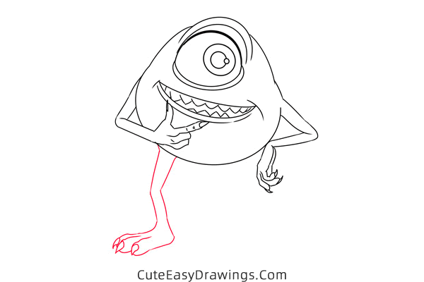 how to draw mike wazowski - www.cuteeasydrawings.com