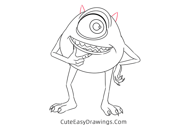 how to draw mike wazowski - www.cuteeasydrawings.com