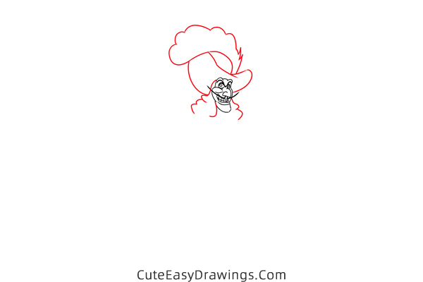 how to draw captain hook - www.cuteeasydrawings.com