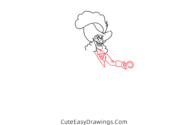 how to draw captain hook - www.cuteeasydrawings.com