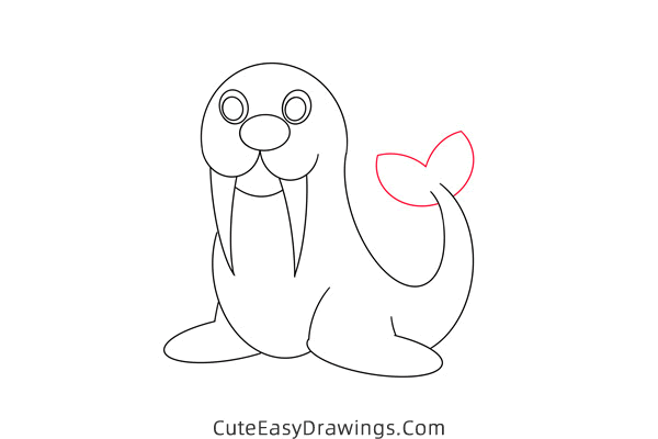 how to draw a walrus easy - www.cuteeasydrawings.com