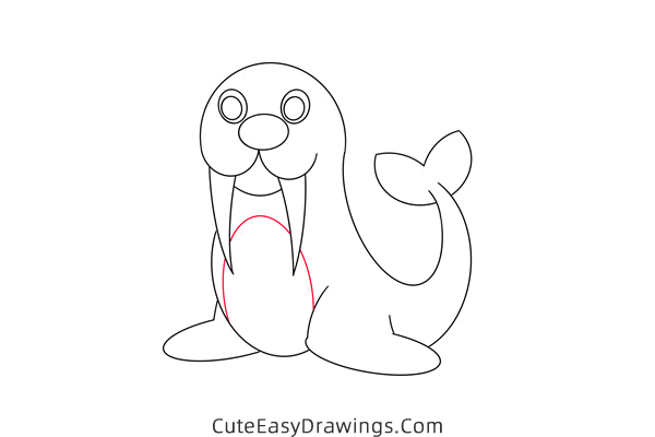 how to draw a walrus easy - www.cuteeasydrawings.com