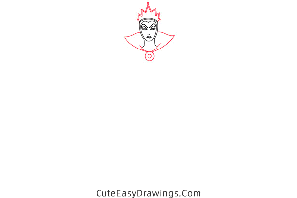 how to draw the evil queen - www.cuteeasydrawings.com