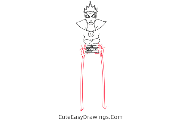 how to draw the evil queen - www.cuteeasydrawings.com