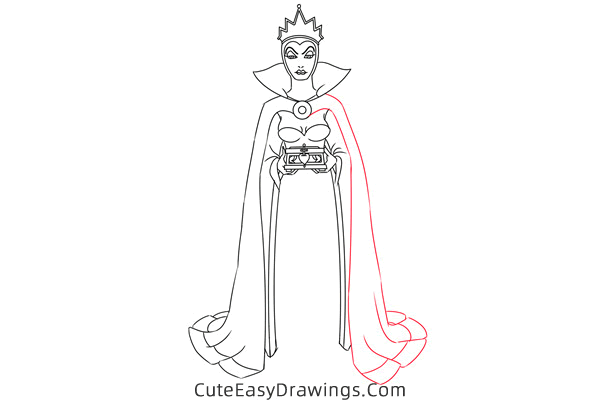 how to draw the evil queen - www.cuteeasydrawings.com