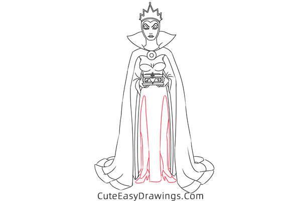 how to draw the evil queen - www.cuteeasydrawings.com