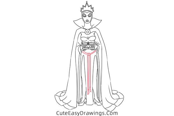 how to draw the evil queen - www.cuteeasydrawings.com