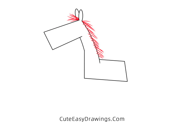 how to draw a donkey easy - www.cuteeasydrawings.com