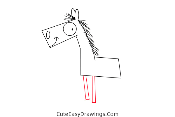 how to draw a donkey easy - www.cuteeasydrawings.com